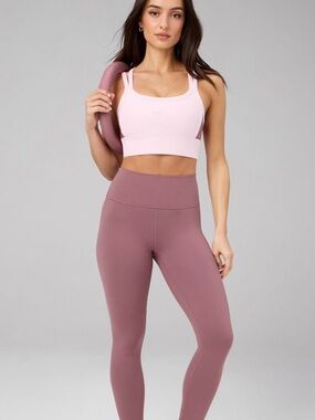 Fabletics Mauve High-Waist Leggings Mesh Pockets XXS